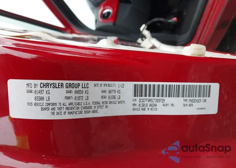 2012 Fiat 500 Sport from USA, damaged, VIN 3C3CFFBR5CT269729